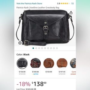 Patricia Nash Avellino black leather crossbody